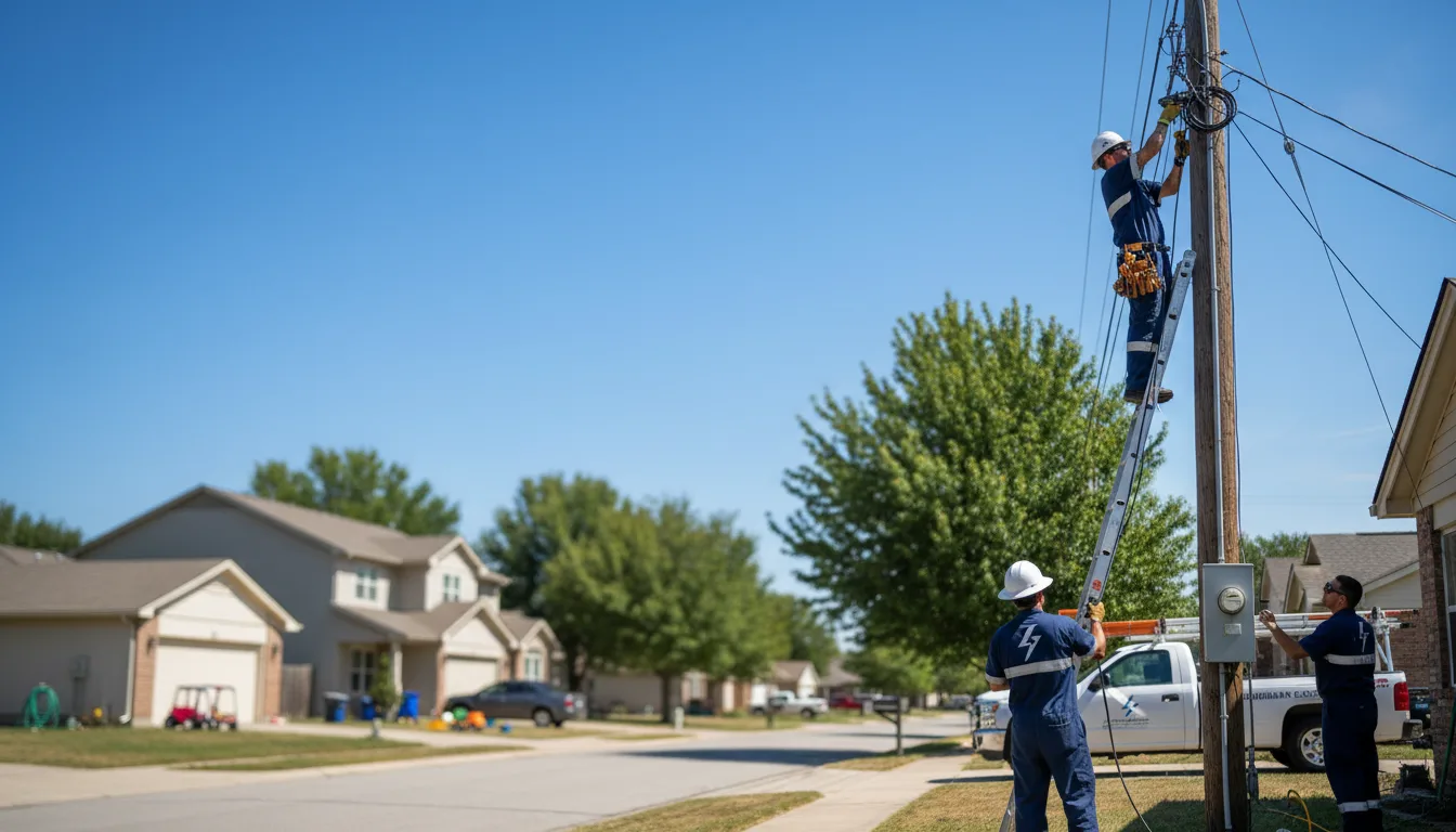 Residential electrician providing installation services in Fresno, TX